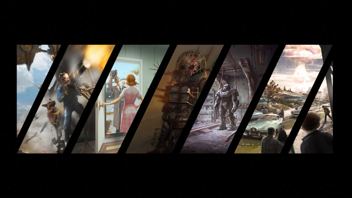 Fallout 4 collage of post-apocalyptic scenes