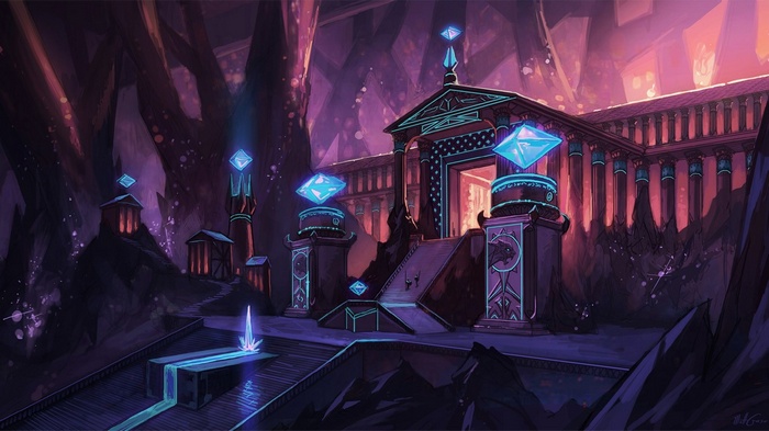 League of Legends Crystal Temple in a Cave