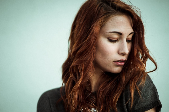 Victoria Ryzhevolosaya, a redhead model with a nose ring