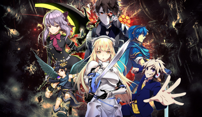 Marth, Dark Pit, Wallenstein Ais, and other anime characters