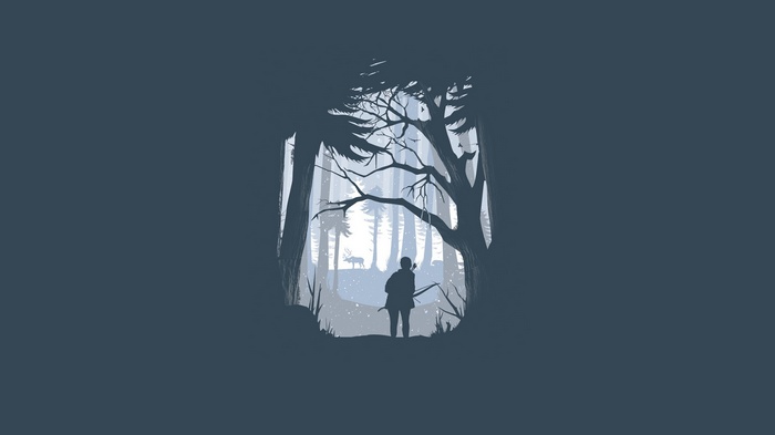 The Last of Us winter forest hunting scene