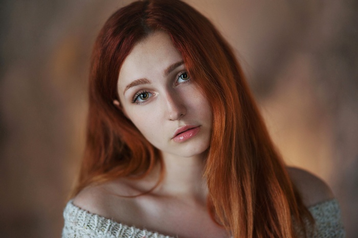 Portrait of Vladislava Masko, a redhead model