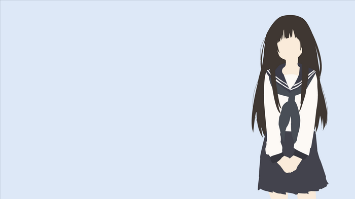 Chitanda Eru from Hyouka in minimalist style