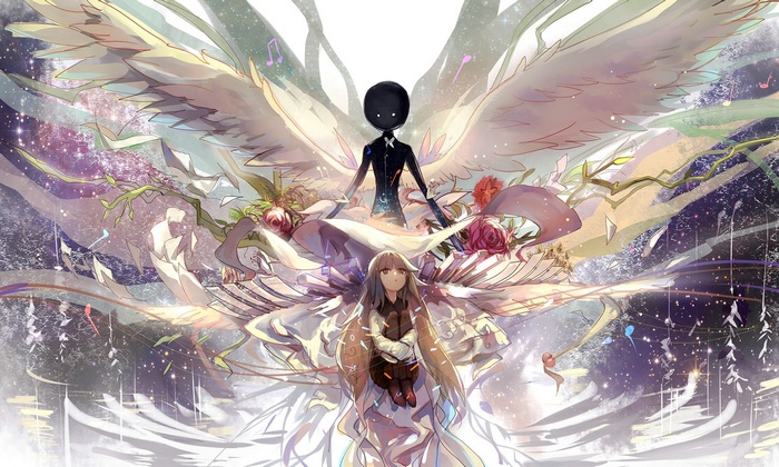 Deemo with Angelic Wings and Musical Notes