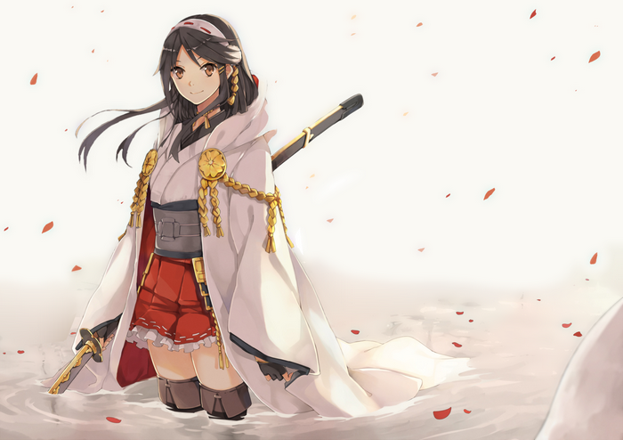 Haruna from Kantai Collection in a white robe