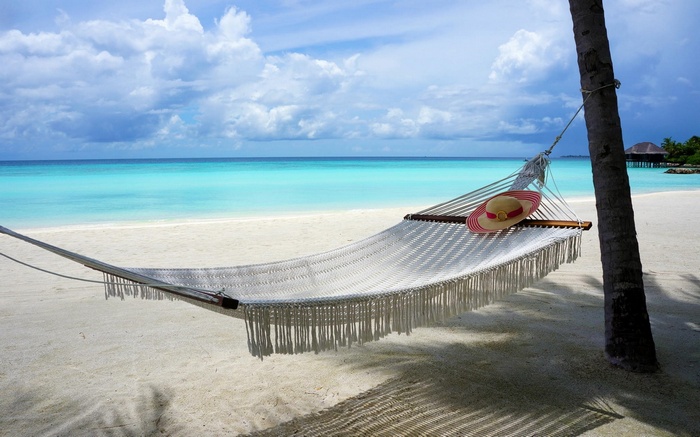 Hammock on a tropical beach in the Maldives