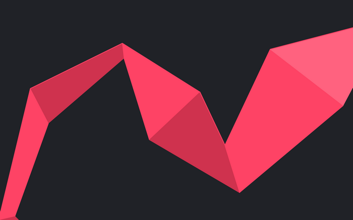 Abstract pink geometric shape on dark background