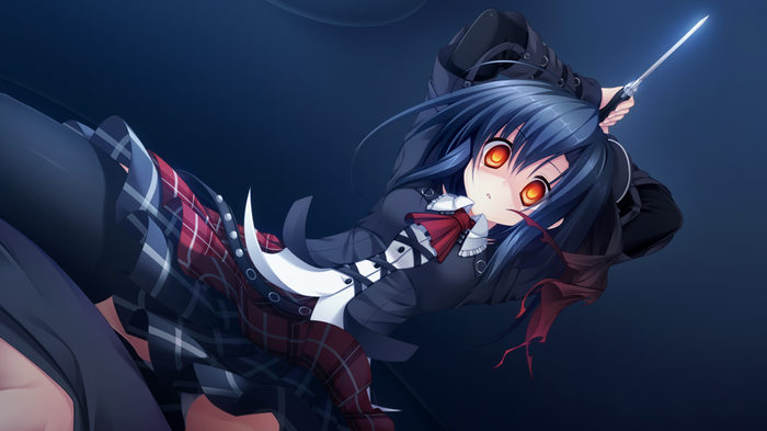 Yoneyama Miu holding a knife