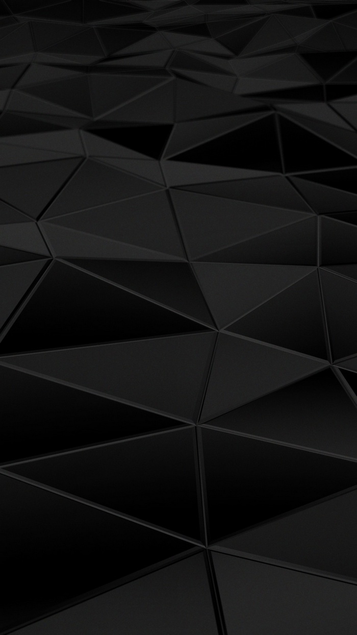 Black abstract geometric low-poly surface