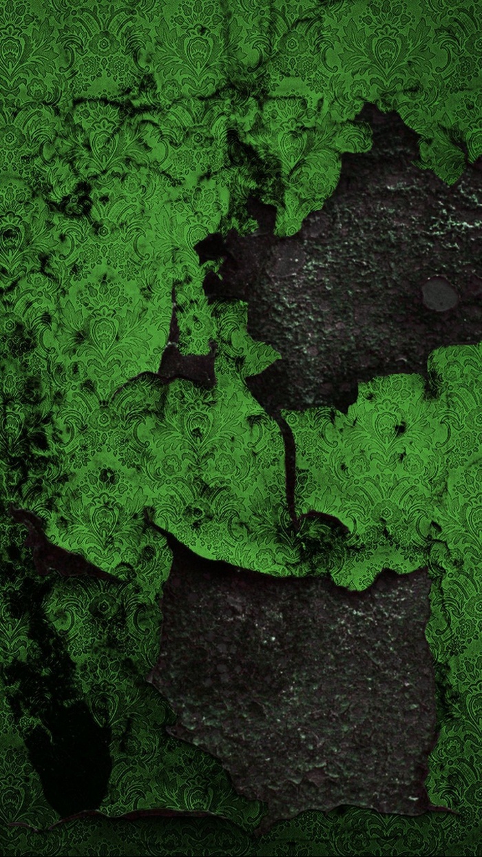 Green cracked texture with damask pattern