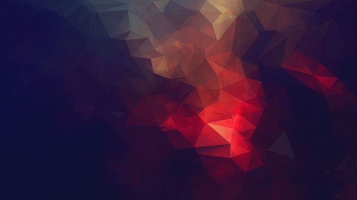 Low poly abstract geometric shapes with red and blue colors
