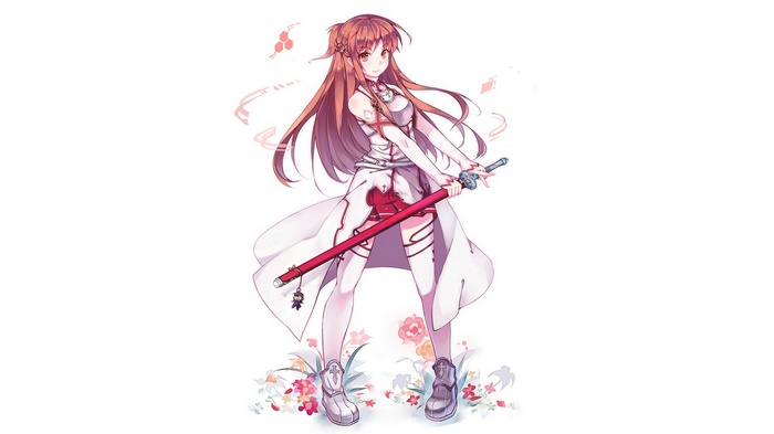 Yuuki Asuna with a sword from Sword Art Online