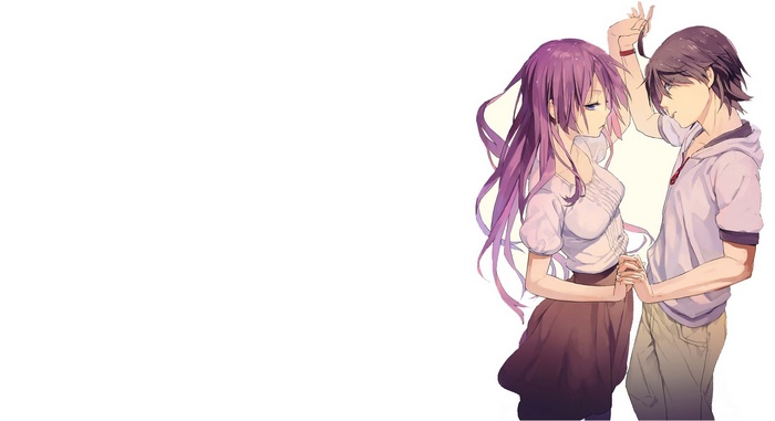 Senjougahara Hitagi and Araragi Koyomi dancing