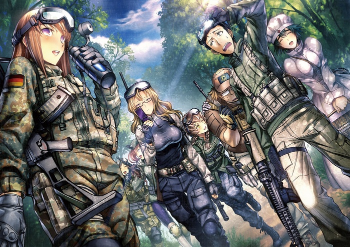Steins;Gate characters in military uniforms