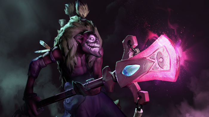 Dota 2 Dazzle with a glowing axe