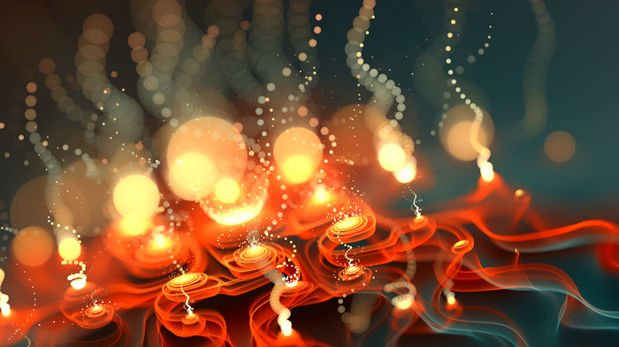 Abstract fractal spirals with bokeh lights
