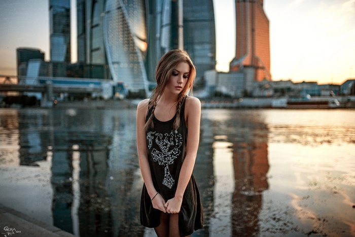 Model Georgy Chernyadyev Dress Blonde River City Women Ksenia