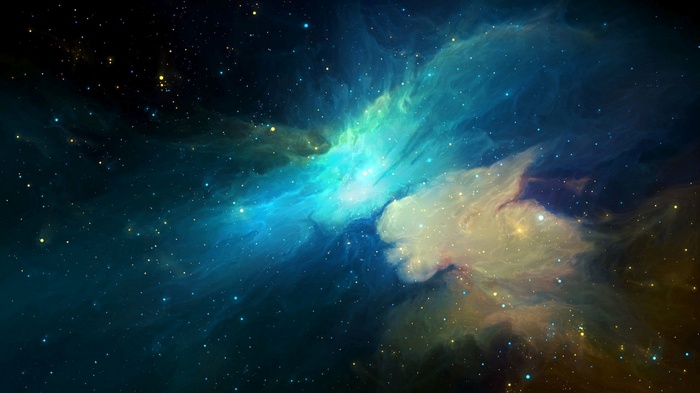 Vibrant nebula with stars in deep space