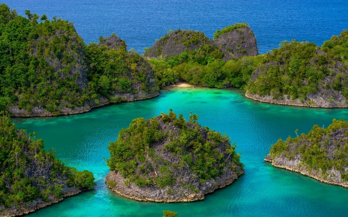 Tropical islands in turquoise water