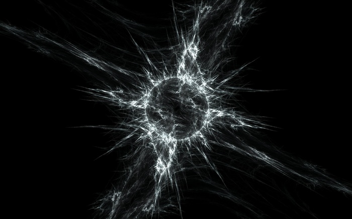 Abstract fractal plasma explosion on black background