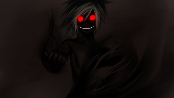 anime boys, demon, dark, red eyes