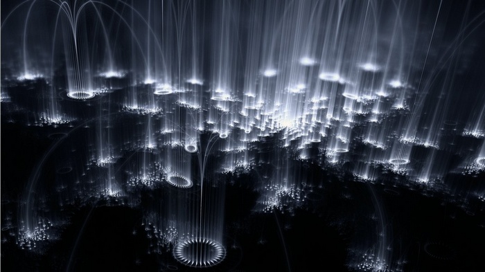 Abstract fantasy art with glowing lights
