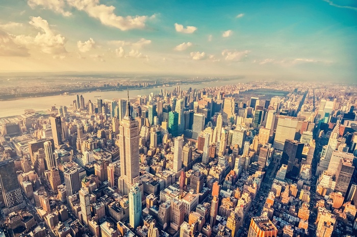 New York City aerial view with Empire State Building
