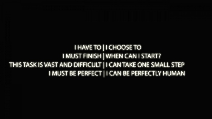 Motivational text about choice and action