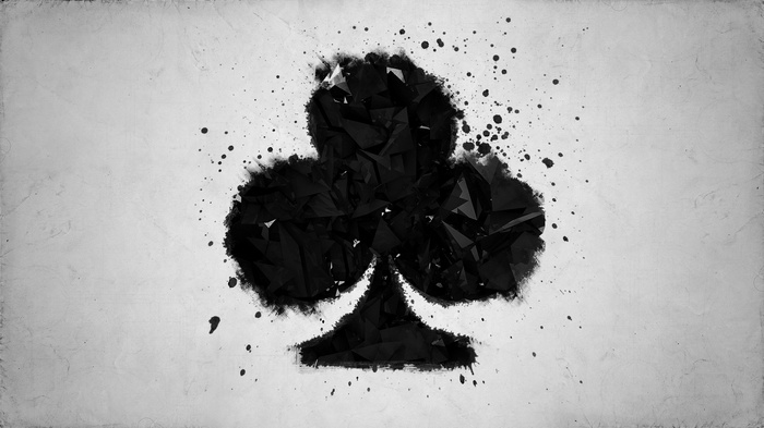 Abstract black club symbol with splatters