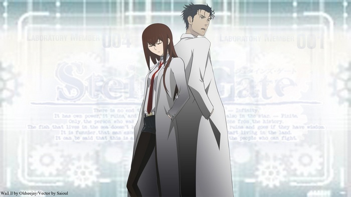 Makise Kurisu and Okabe Rintarou from Steins;Gate