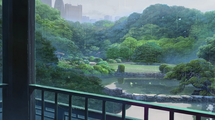 The Garden of Words anime park scene