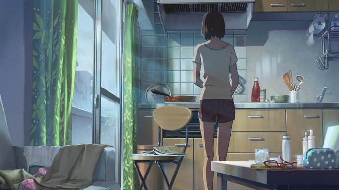 The Garden of Words anime kitchen scene