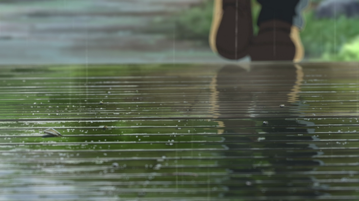 The Garden of Words: Rainy Day on Wooden Deck