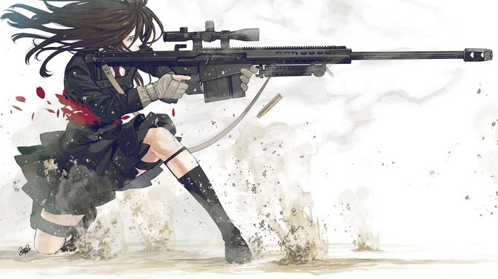 Anime girl with M82A1 sniper rifle