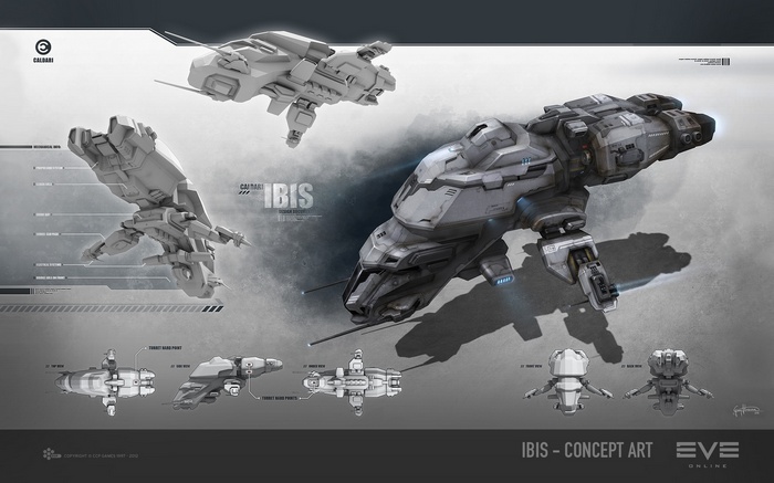 Caldari Ibis Spaceship Concept Art for EVE Online