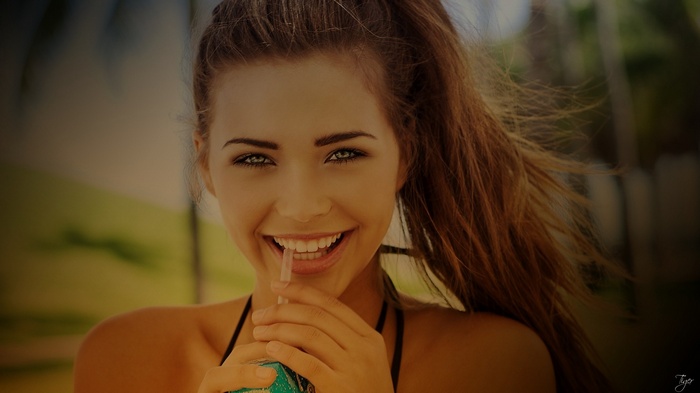 Sandra Kubicka, model, women, people, brunette, face, smiling