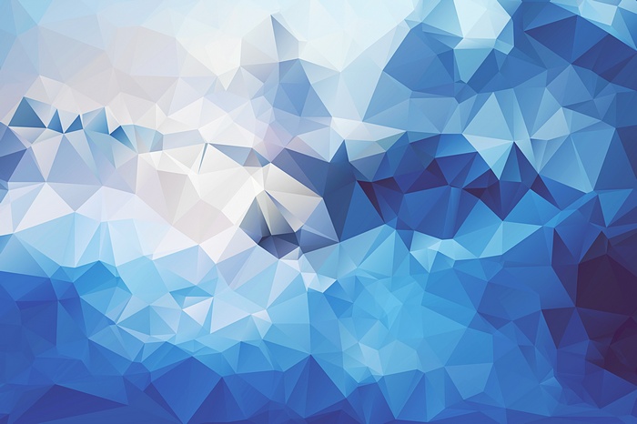 Abstract low poly blue geometric digital art