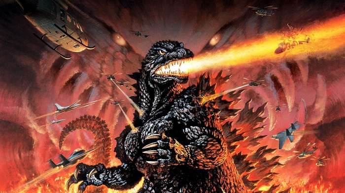 Godzilla Attacks with Atomic Breath