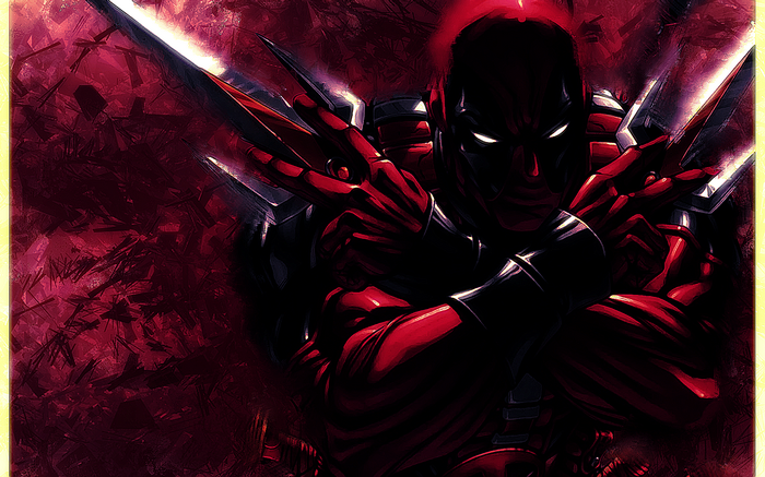 Deadpool with claws extended