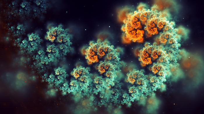 Abstract fractal spiral with sparkles
