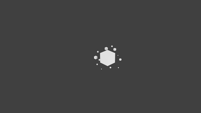 Simple 3D geometric shapes on a dark background
