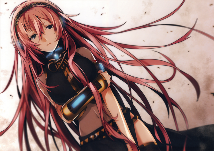 Megurine Luka from Vocaloid with long pink hair