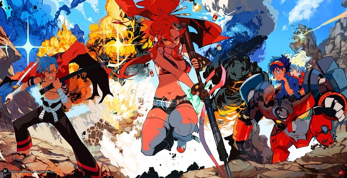 Tengen Toppa Gurren Lagann characters in battle