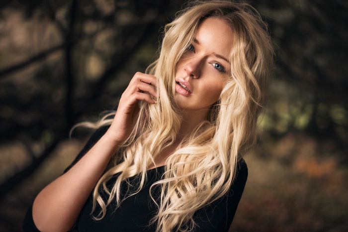 face, blonde, portrait, women