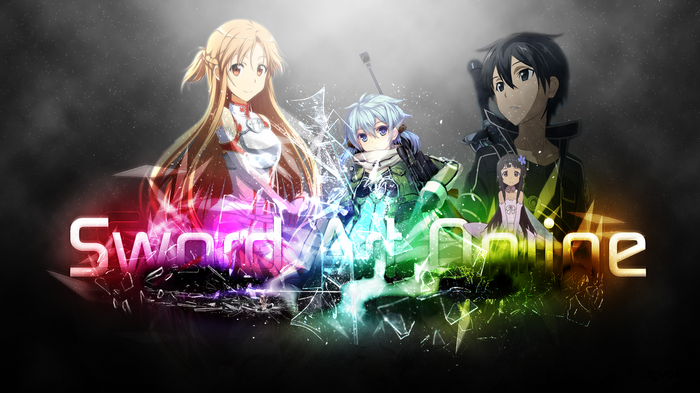 Sword Art Online Characters with Shattered Text