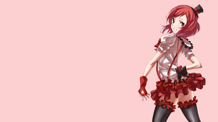 Nishikino Maki from Love Live! in a red and white outfit