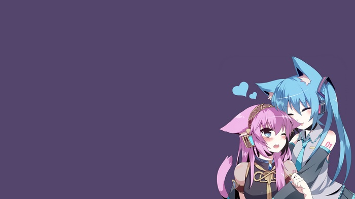 Hatsune Miku and Megurine Luka with animal ears