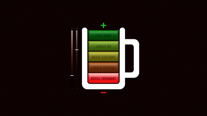 Beer mug battery level indicator