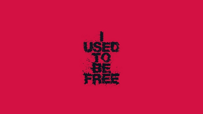 I Used To Be Free typography on pink background