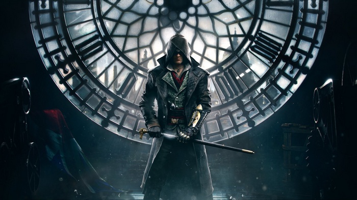 Assassin's Creed Syndicate Character in Front of Clock Tower